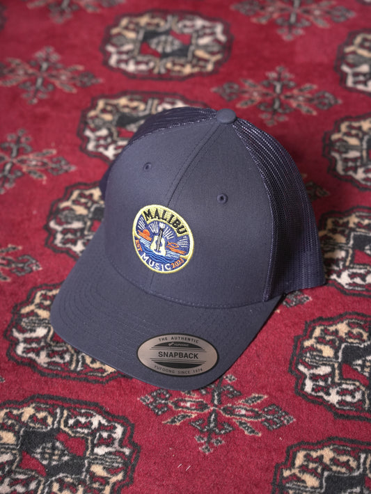 Malibu Music Round Logo Trucker Hat - Navy