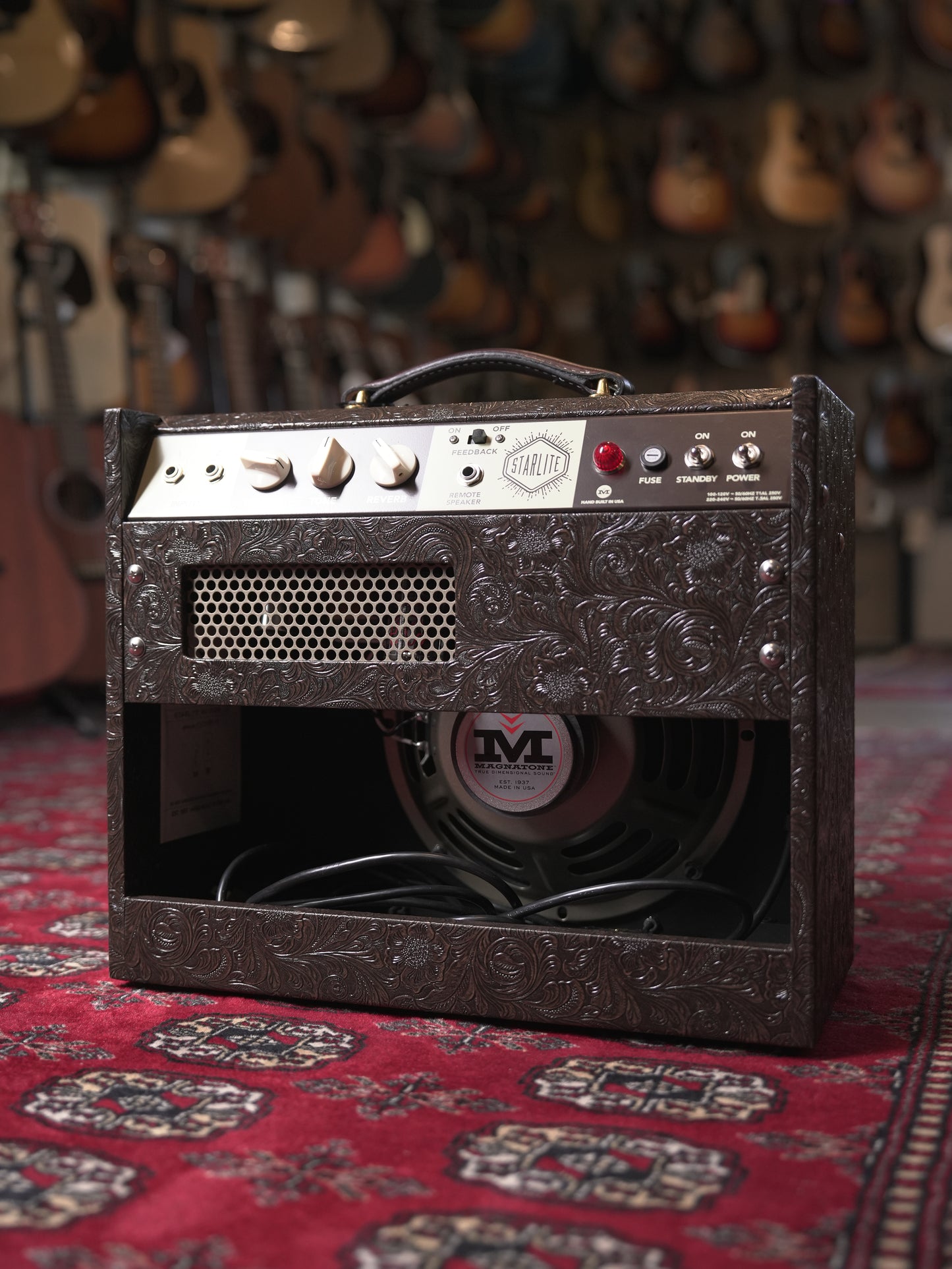 Magnatone Starlite Reverb 10 1x10" 5w Tube Guitar Amp Combo - Malibu Music Exclusive Brown Western Tolex w/ Gold Grille