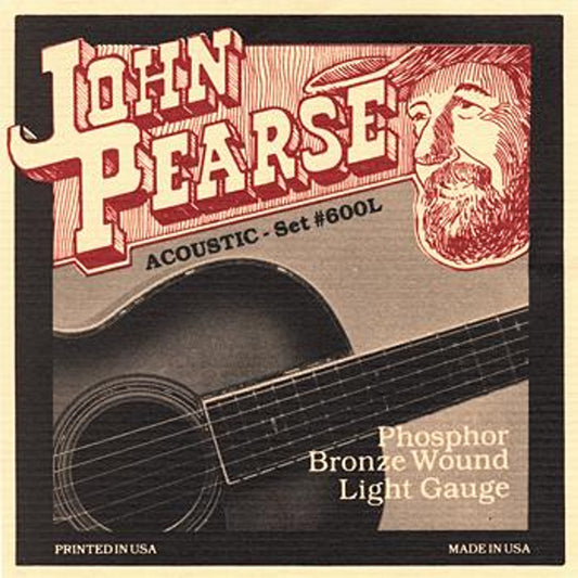 John Pearse 600L Phosphor Bronze Light Acoustic Strings - .053-.012