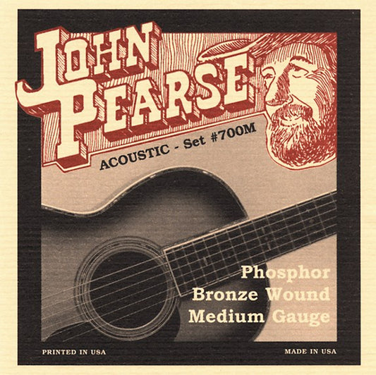 John Pearse 700M Phosphor Bronze Medium Acoustic Strings - .056-.013