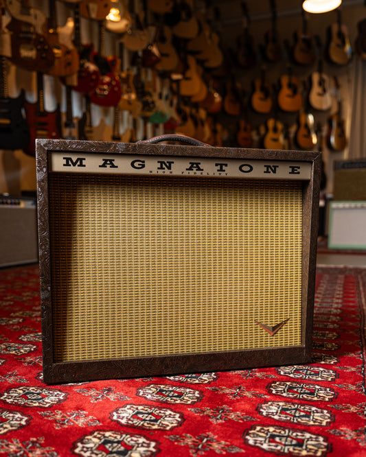 Magnatone Varsity Reverb 15w 1x12" Tube Guitar Amp Combo - Malibu Music Exclusive Brown Western Tolex w/ Gold Grille