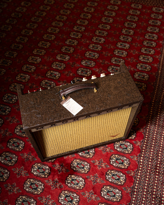 Magnatone Varsity Reverb 15w 1x12" Tube Guitar Amp Combo - Malibu Music Exclusive Brown Western Tolex w/ Gold Grille